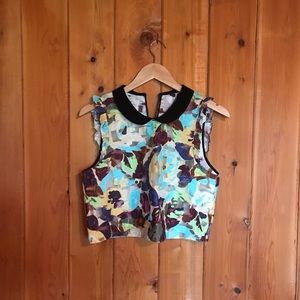 Zara Multicolor Collared Top